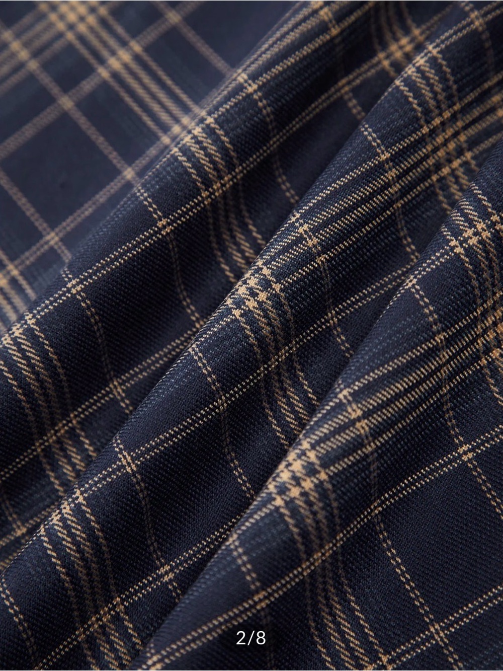 Commence | Plaid Long Skirt | Navy | Large - Picture 2 of 6